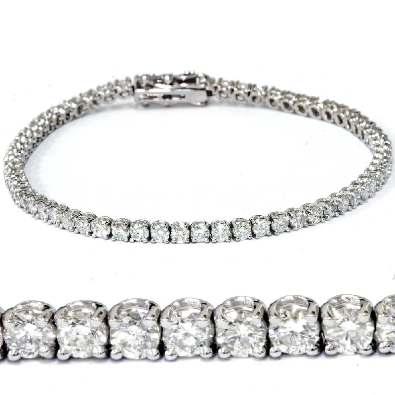 chic gemstone bangles -H SI 4.22 ct Diamond Tennis Bracelet 7" 18K White Gold