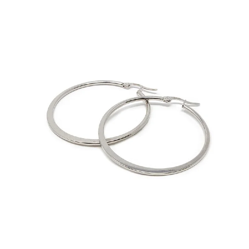 cute earrings for women -gold dangly earrings for women -Stainless Steel 40MM Flat Hoop Earrings