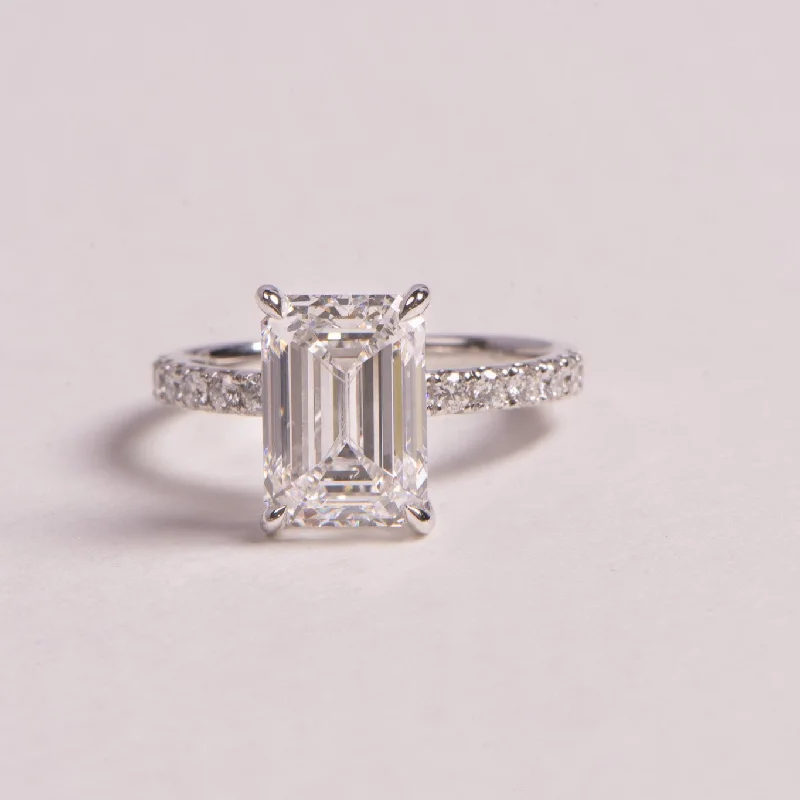 silver diamond engagement rings -silver diamond engagement rings -4.01ct Edith | Emerald Cut Engagement Ring | R2W