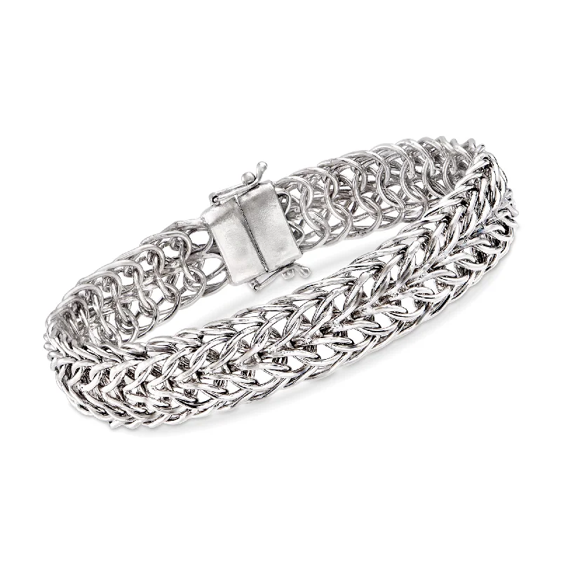 women’s bracelet with charms -Ross-Simons Sedusa-Link Bracelet in Sterling Silver With Magnetic Clasp