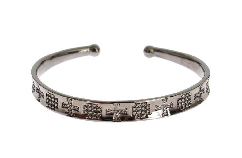 custom bangles with initials -Nialaya Rhodium 925  Bangle Women's Bracelet