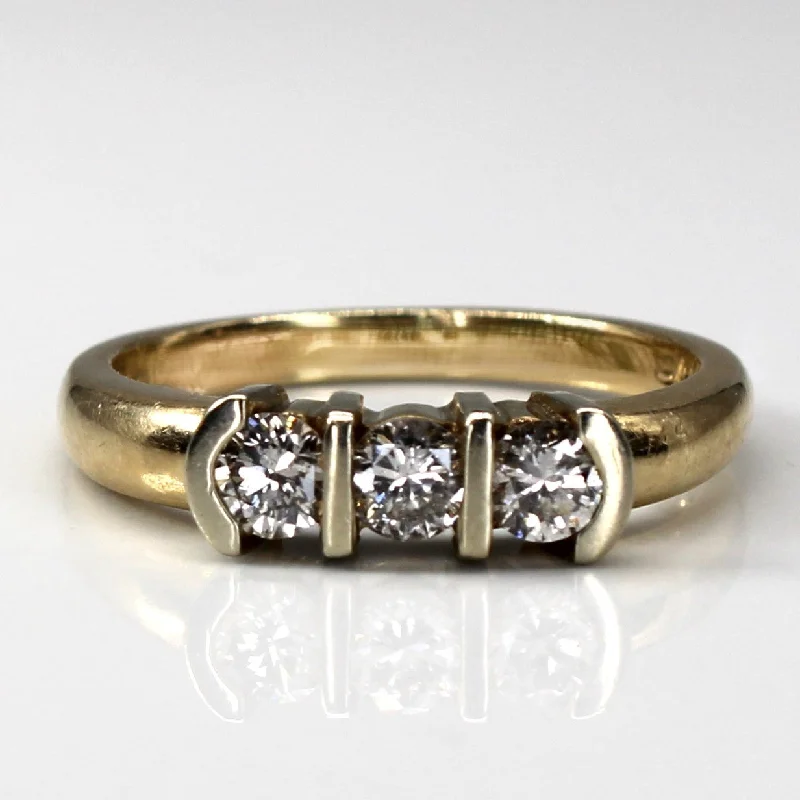 vintage engagement rings for women -Three Stone Diamond Ring | 0.53ctw | SZ 7.75 |