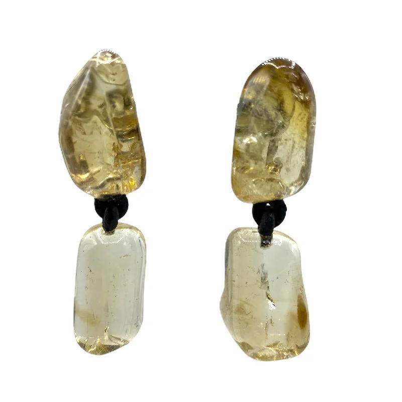 classic diamond earrings -vintage stud earrings for women -CITRINE DROP EARRINGS