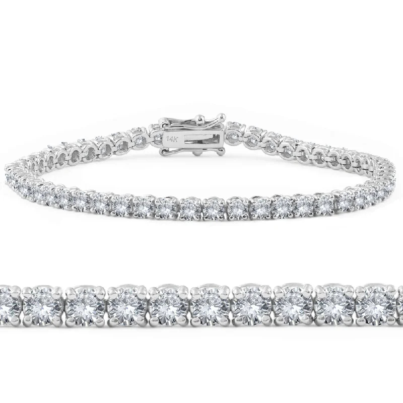 custom design bangles -4ct Diamond Tennis Bracelet 14K White Gold