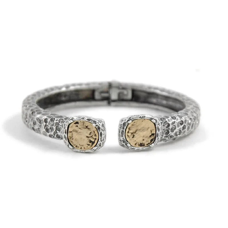 women’s bracelet sets -Vintage Silver Tuscany Double Coin Bangle In Silver/gold