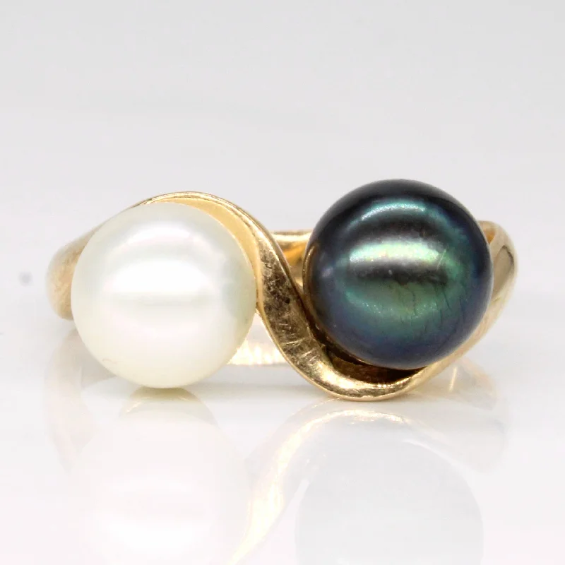 sapphire rings for women -Pearl Bypass Ring | SZ 6.25 |