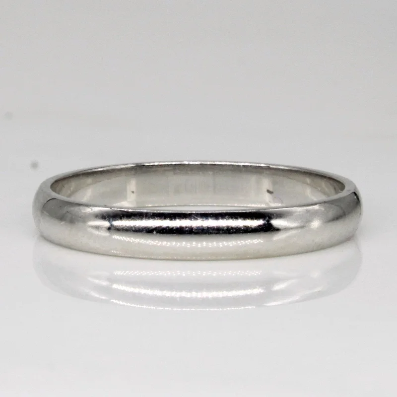 sparkling rings for women -10k White Gold Wedding Band | SZ 6.25 |