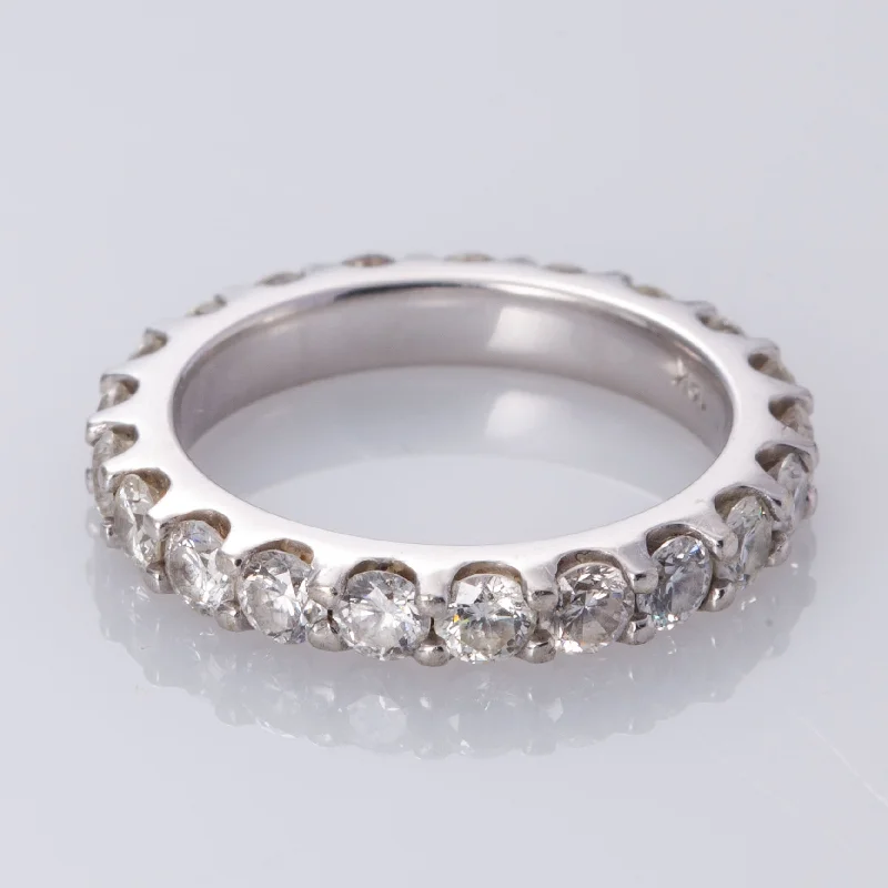 vintage style rings for women -18K White Gold Diamond Eternity Band | 1.58 ctw I1/2 H/I | SZ 4.5 |