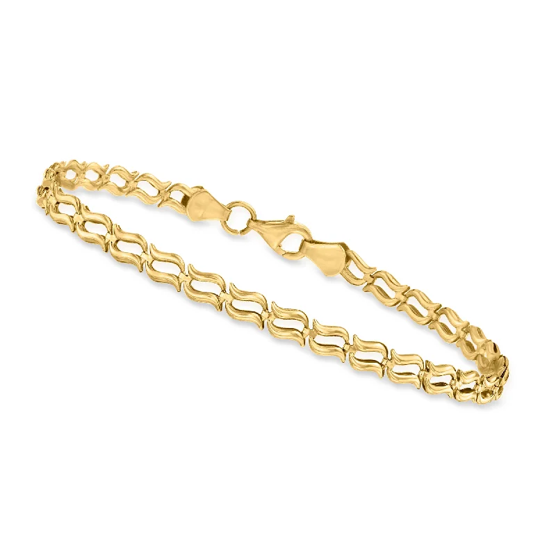 wedding bracelets for women -Canaria 10kt Yellow Gold Wavy-Link Bracelet