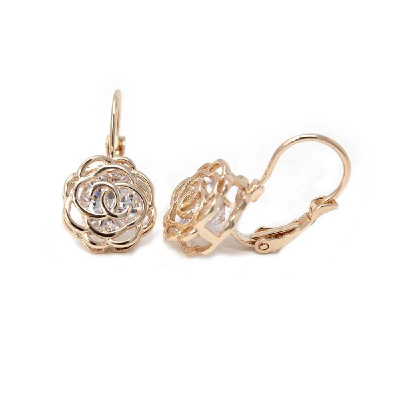 affordable earrings for women -gold stud earrings for women -CubicZirconia in Rose Earrings Rose Gold Plated