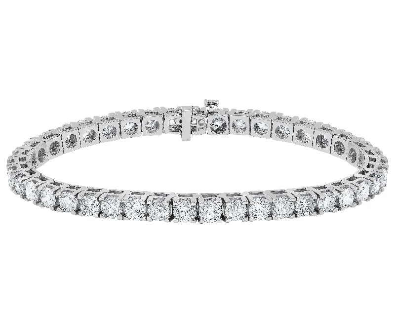 diamond bangle bracelets for women -14K White Gold 10.00cts. Tennis Bracelet