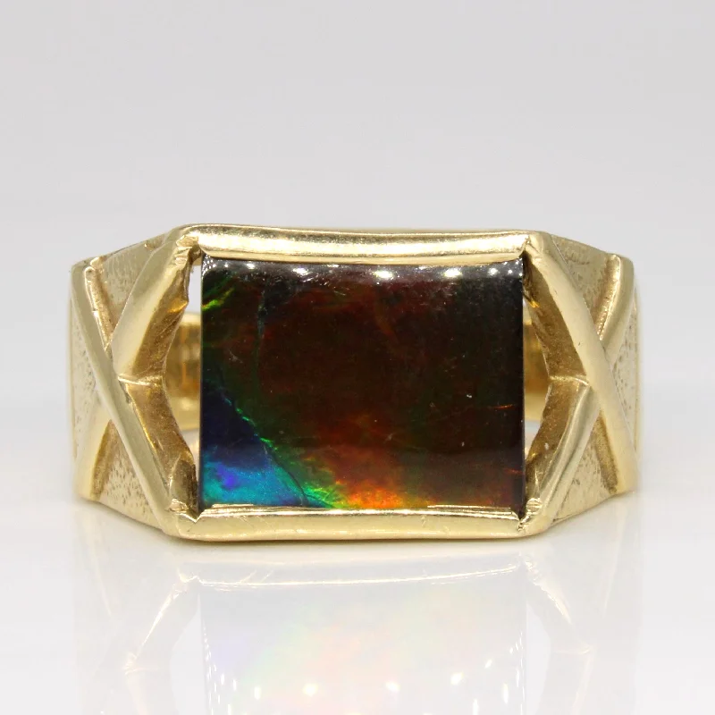 luxury diamond rings -Ammolite Cocktail Ring | 1.60ct | SZ 11 |