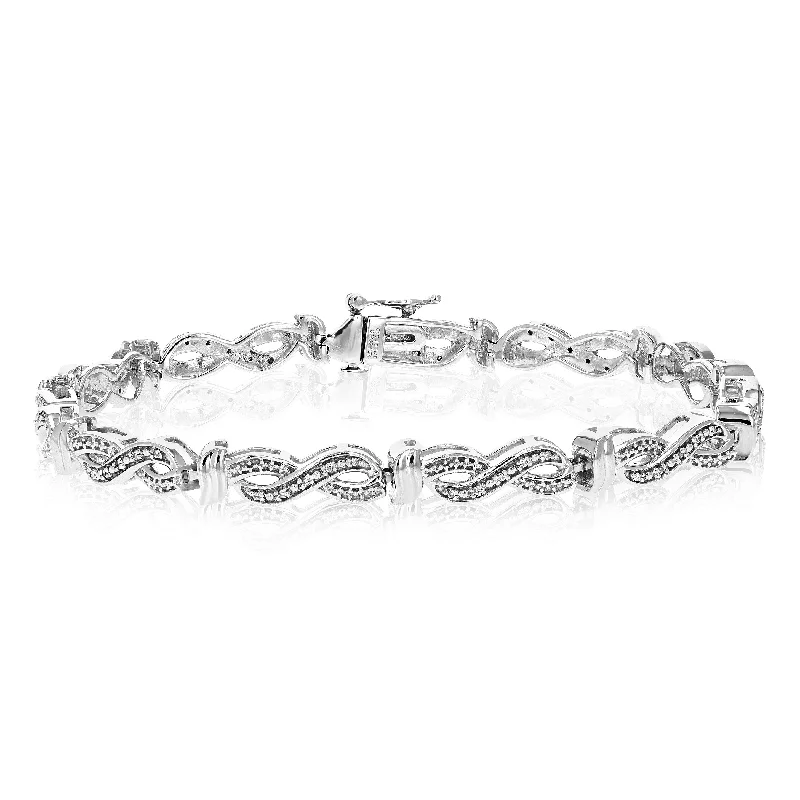 bangle bracelets for women -1/8 cttw Lab Created Diamond Tennis Bracelet 925 Sterling Silver Prong 7 Inch