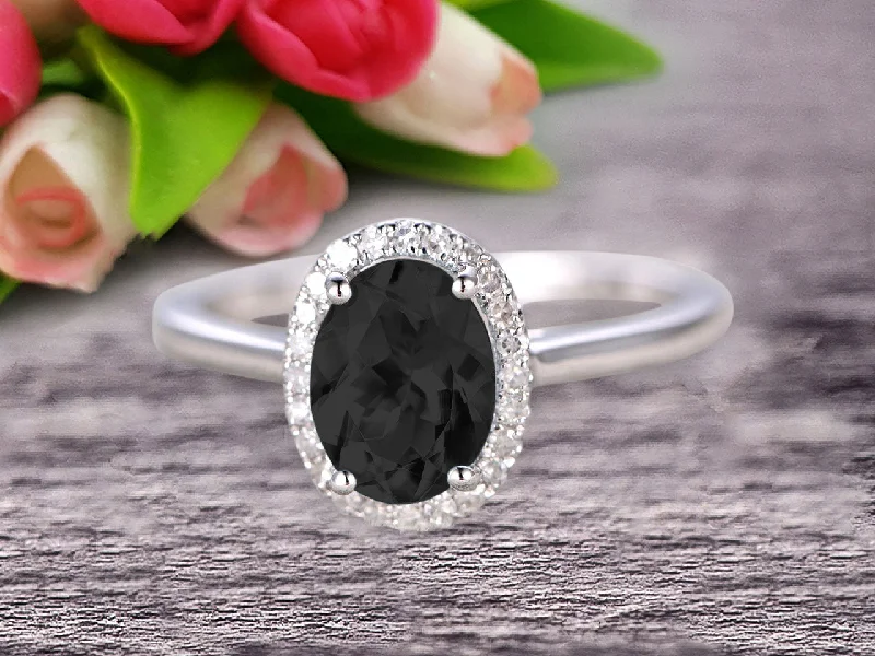 radiant cut engagement rings -radiant cut engagement rings -1.25 Carat Oval Cut Black Diamond Moissanite Engagement Ring Wedding Anniversary Gift On 10k White Gold