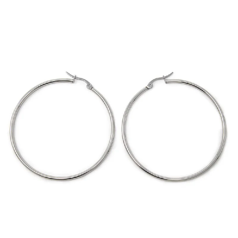 stylish earrings for women -unique earrings for women -Stainless Steel 50MM Hoop Earrings