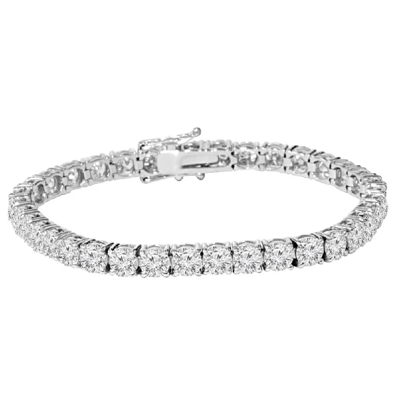 bracelet sets for women -9 ct Round Lab-Created Diamond Tennis Bracelet 14K White Gold 7"