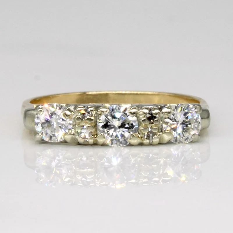 gold engagement rings for women -Three Stone Diamond Ring | 0.60ctw | SZ 5.25 |