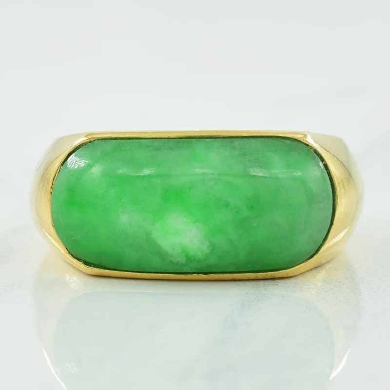 delicate rings for women -Jadeite 14k Ring | 4.00ct | SZ 7.75 |