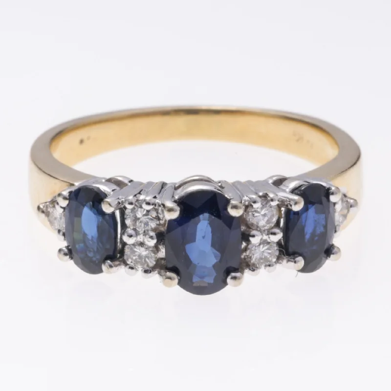 luxury platinum rings -14k Yellow Gold Sapphire and Diamond Ring | 0.51ctw, 0.16ctw | SZ 5