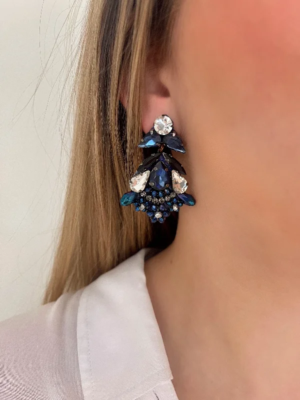 luxury drop earrings -elegant chandelier earrings -Blue Gianna Earrings