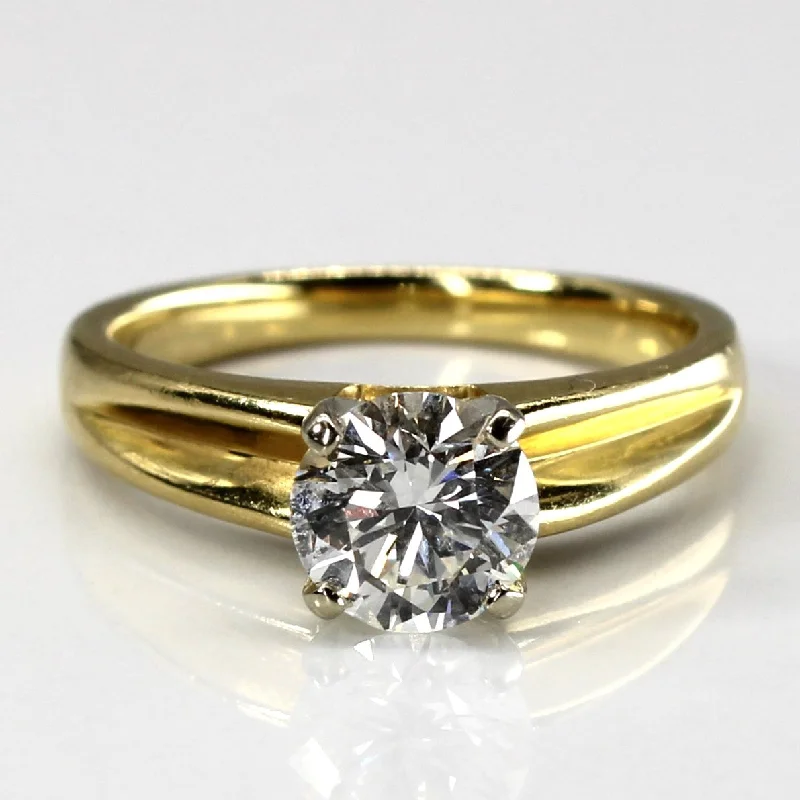 classic rings for women -Solitaire Diamond Yellow Gold Ring | 1.03ct SI2/I1 G/H | SZ 5.75 |