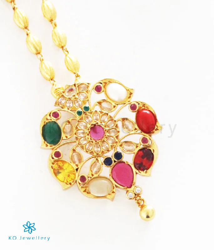 women’s elegant silver necklaces -bridal diamond necklaces for women -The Akshaya Silver Navaratna Necklace