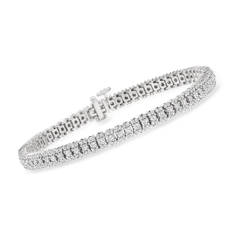 sterling silver bangles -Ross-Simons Diamond Tennis Bracelet in Sterling Silver