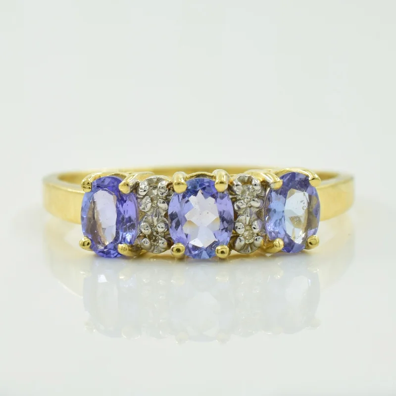 women’s silver engagement rings -Tanzanite & Diamond Ring | 1.05ctw, 0.03ctw | SZ 9.5 |