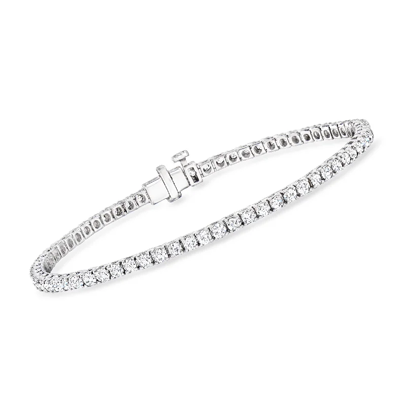 classic bangles for women -Ross-Simons Lab-Grown Diamond Tennis Bracelet in Sterling Silver