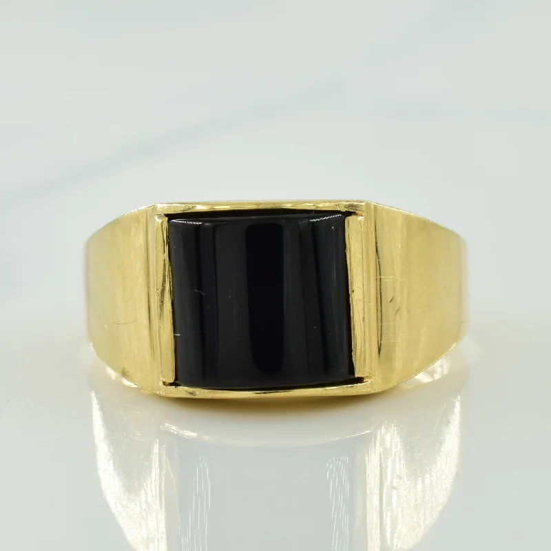 stylish rings for women -Black Onyx Ring | 2.00ct | SZ 9.75 |