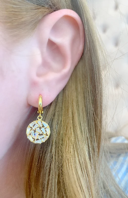 gold earrings for women -silver earrings for women -Circle Ice Block Earrings