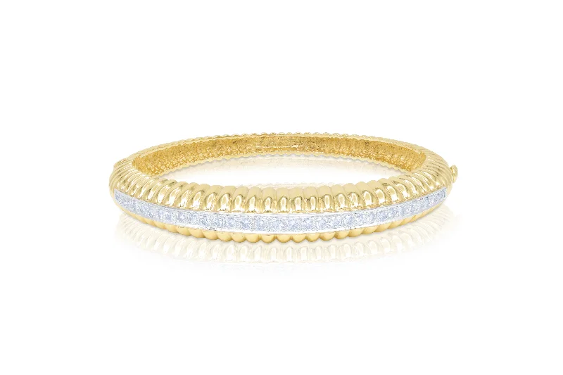 women’s bracelet sets -18 kt yellow gold bangle bracelet