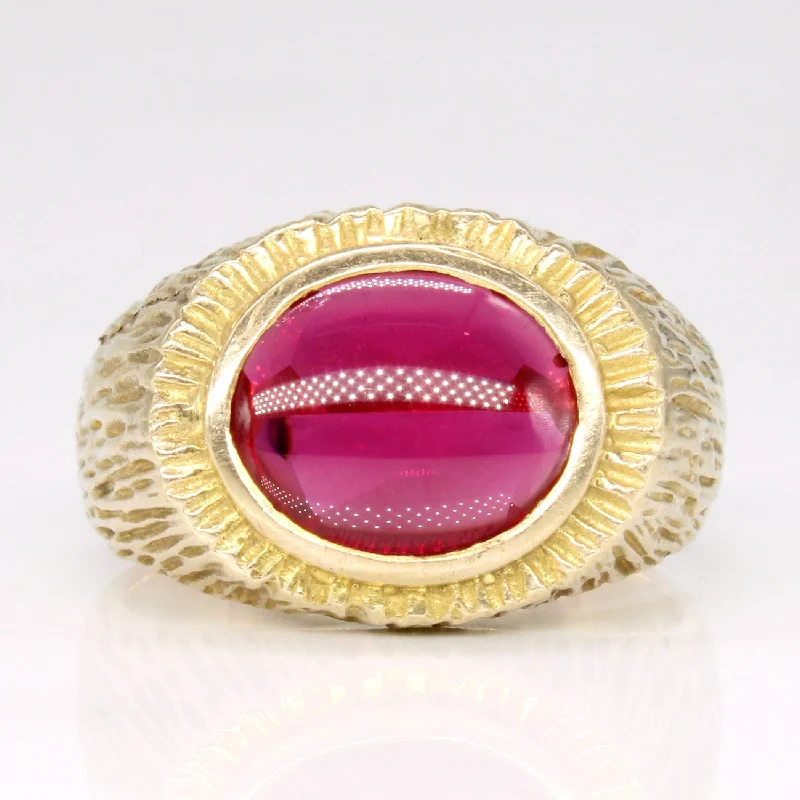 fashion rings for women -Synthetic Ruby Cocktail Ring | 5.00ct | SZ 9.25 |