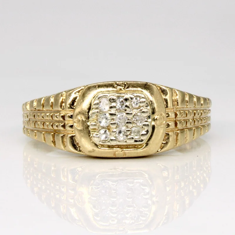 anniversary rings for women -Diamond Grid Ring | 0.09ctw | SZ 8.5 |