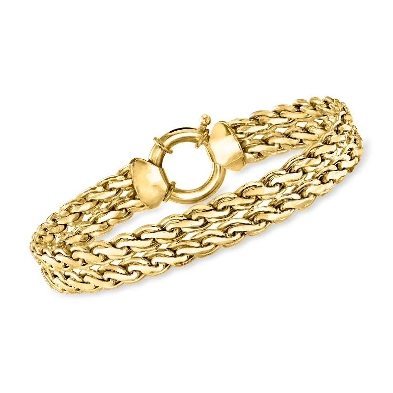 women’s bracelet sets -Ross-Simons 18kt Yellow Gold Cestina-Link Bracelet