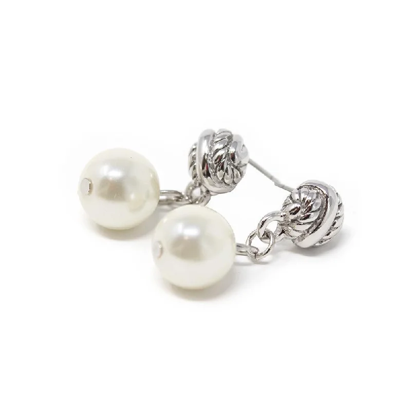 fancy earrings for women -trendy gold earrings for women -Drop Earrings Silver Tone with Pearl