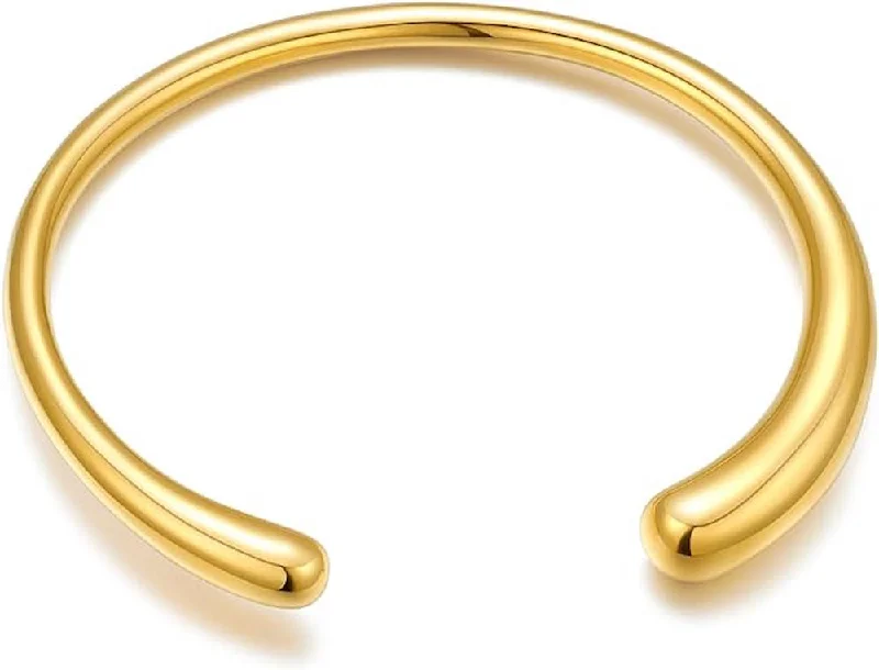 women’s braided bracelets -18k Gold Open Polished Cuff Bangle