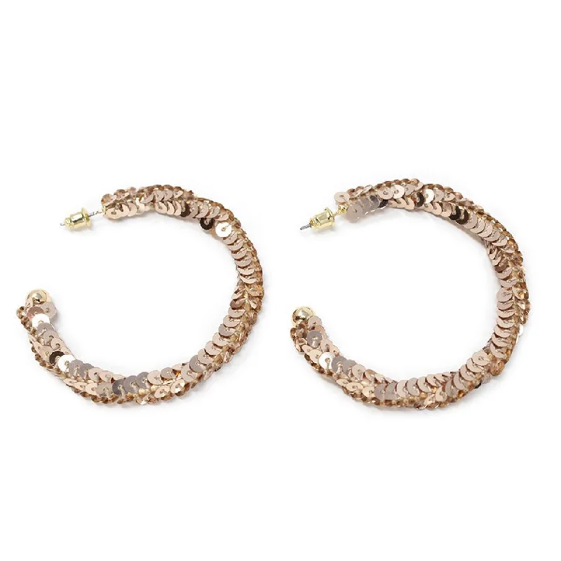 unique earrings for women -women’s birthstone earrings -Sequin Hoop Earrings Rose Gold T