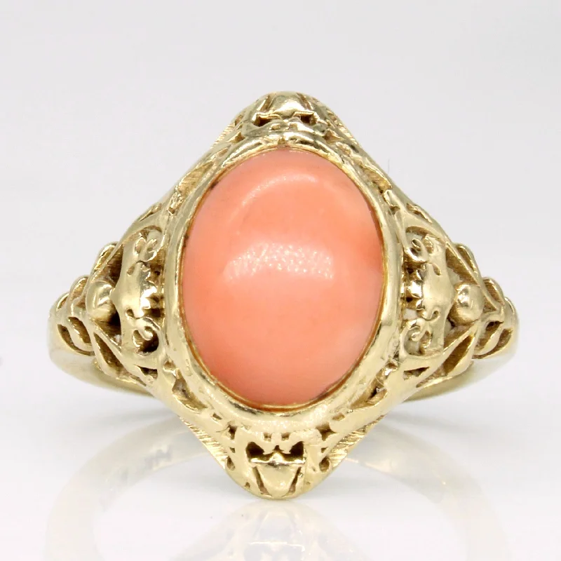 custom-designed rings for women -Coral Art Deco Style Ring | 2.50ct | SZ 3.25 |