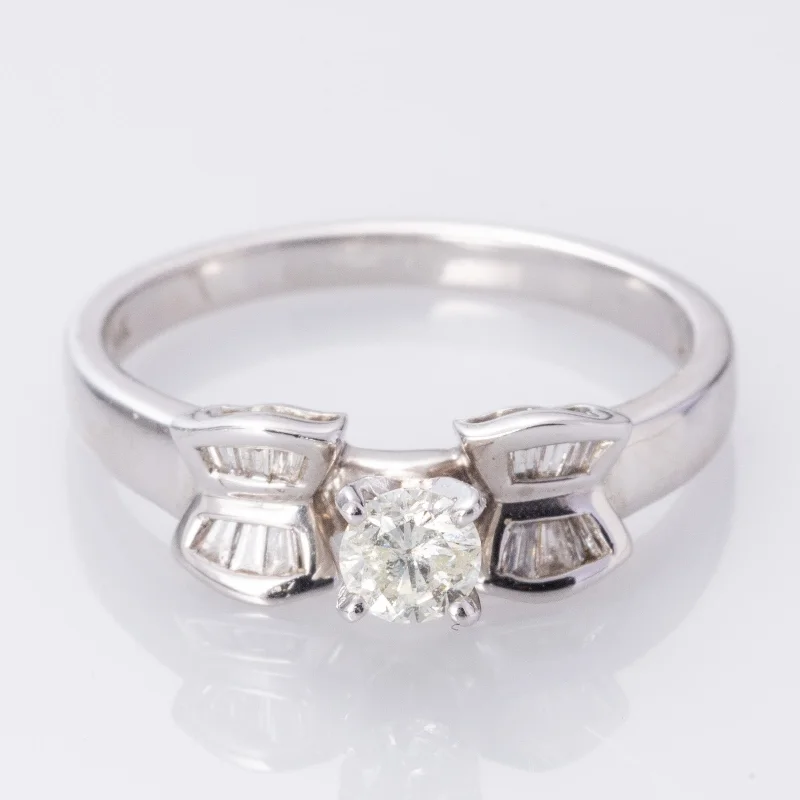 sparkling rings for women -14K White Gold Diamond Engagement Ring | 0.27ctw, 0.12ctw | SZ 7.25 |