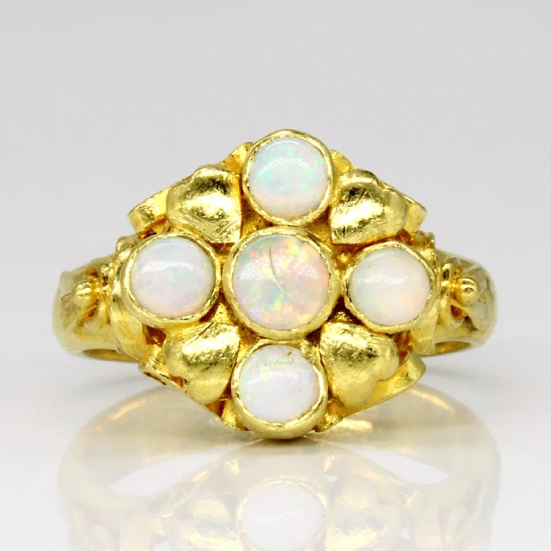 vintage style rings for women -Opal Cocktail 22k Ring | 0.50ctw | SZ 7 |