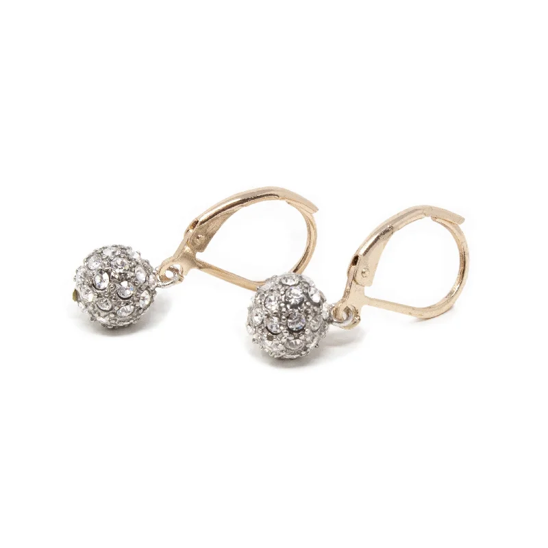 luxury earrings sets -handmade earrings for women -Crystal Ball Drop Earrings Rose Gold Plated