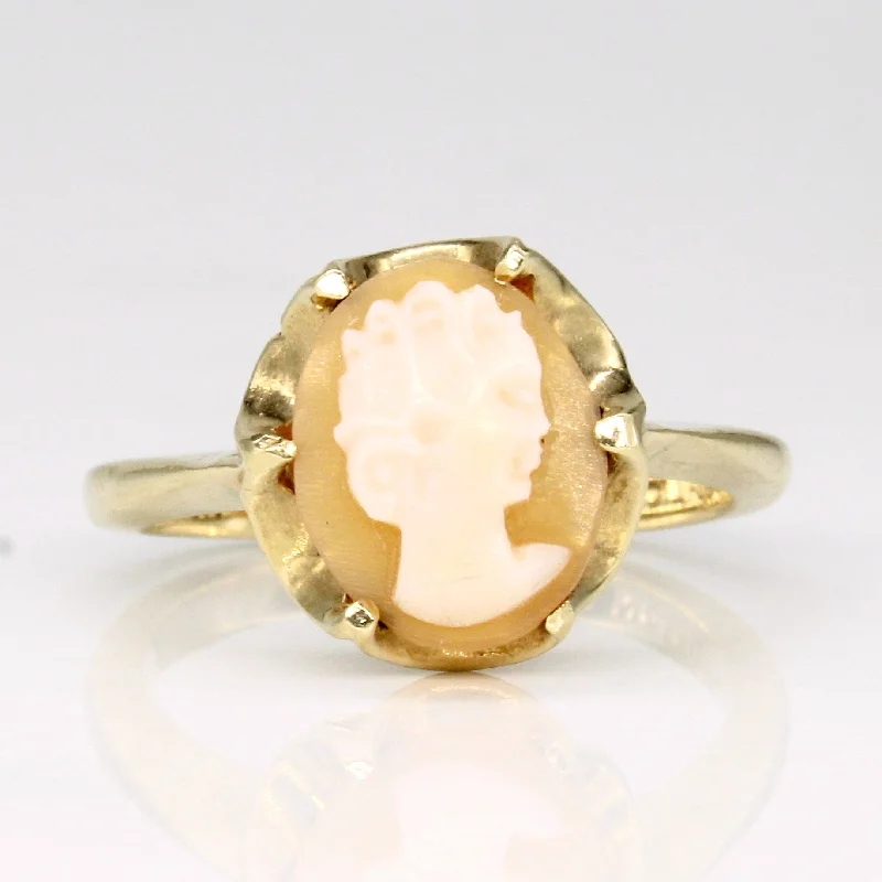 heart-shaped rings for women -Carved Shell Cameo Ring | 1.00ct | SZ 5.5 |