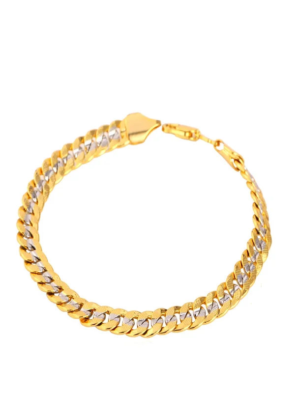 bridesmaid bracelets -18k Gold & Silver Two Tone Chain Link Bracelet