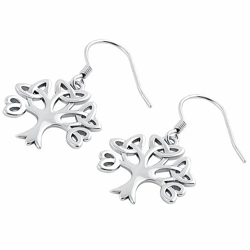 large hoop earrings -classic pearl earrings for women -Sterling Silver Celtic Tree of Life Earrings