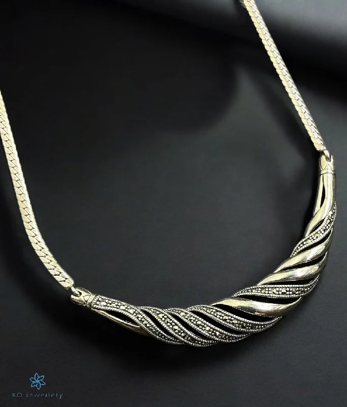 minimalist gold necklaces for women -luxury statement necklaces for women -The Effortless Chic Silver Marcasite Necklace