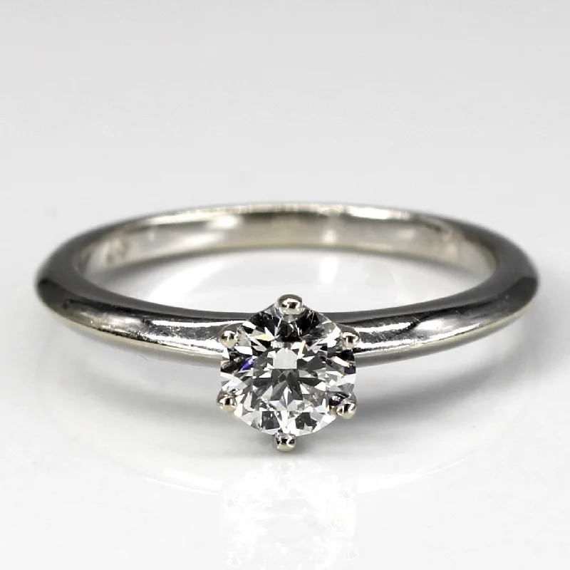 fashion-forward rings for women -Six Prong Solitaire Diamond Ring | 0.50ct VS2 J | SZ 6.5 |