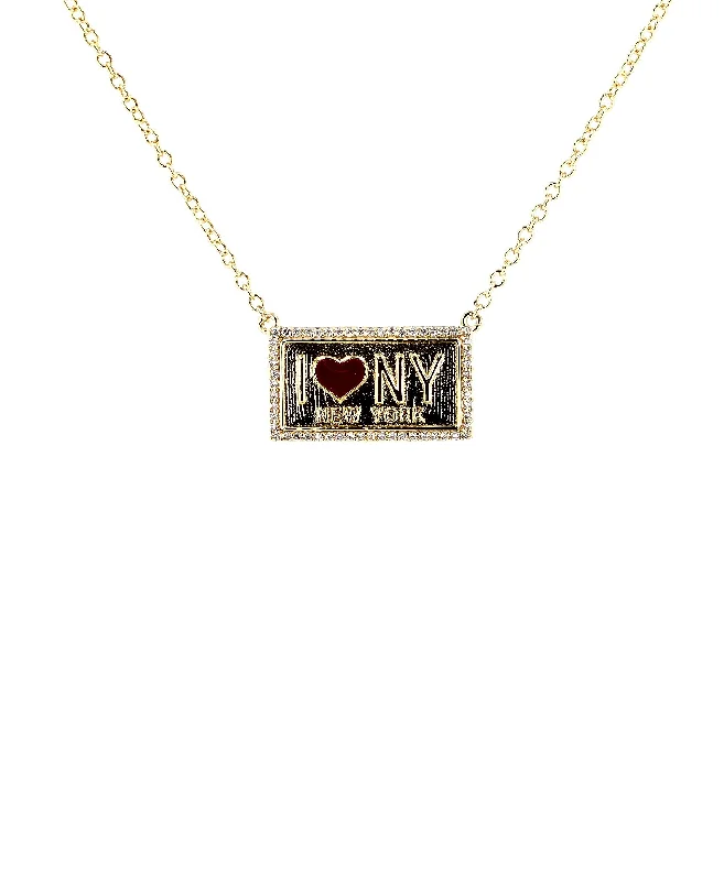 layered necklaces for women -heart-shaped necklaces for women -"I Love NY" CZ Necklace