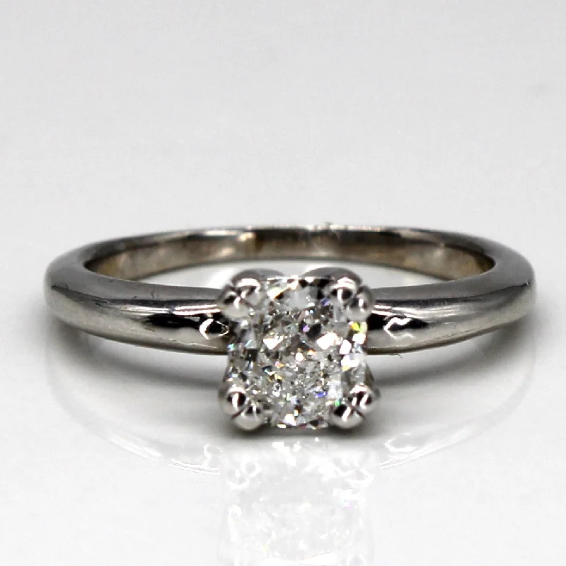 bridesmaid rings for women -Solitaire Cushion Diamond Engagement Ring | 0.82ct SI2/I1 G/H | SZ 7 |