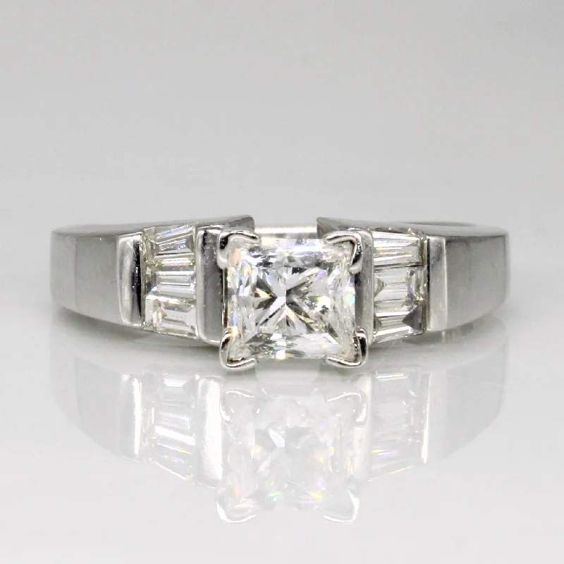 bold rings for women -Princess Cut Diamond Engagement Ring | 1.11ctw | SZ 6.75 |